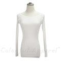 Women Basic Off / On Shoulder Full Sleeves solid Sweater-white-One Size-JadeMoghul Inc.