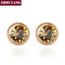 Women Basic Round Crystal Stud Earrings-RoseGold Yellow-JadeMoghul Inc.