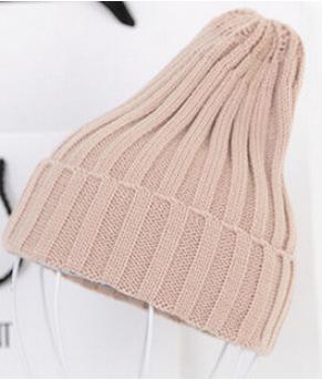 Women Basic Winters Acrylic Knit Hat In Solid Colors-Beige-JadeMoghul Inc.