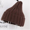 Women Basic Winters Acrylic Knit Hat In Solid Colors-Coffee-JadeMoghul Inc.