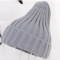 Women Basic Winters Acrylic Knit Hat In Solid Colors-Grey-JadeMoghul Inc.