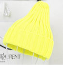 Women Basic Winters Acrylic Knit Hat In Solid Colors-Neon Yellow-JadeMoghul Inc.