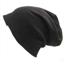 Women Basic Wool Blend Slouch Beanie/ Hat In Solid Colors-M028 Black-JadeMoghul Inc.