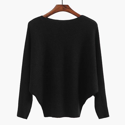 Women Batwing Casual Sweater-Black-One Size-JadeMoghul Inc.