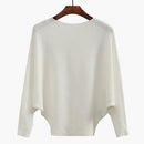 Women Batwing Casual Sweater-White-One Size-JadeMoghul Inc.