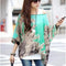 Women Batwing Sleeves Printed chiffon Shirt Top-picture color 19-4XL-JadeMoghul Inc.