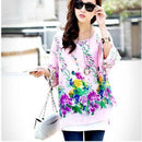 Women Batwing Sleeves Printed chiffon Shirt Top-picture color 21-4XL-JadeMoghul Inc.
