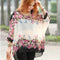 Women Batwing Sleeves Printed chiffon Shirt Top-picture color 8-4XL-JadeMoghul Inc.