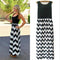 Women Beach Boho Maxi Dress - High Quality Striped Print Long Dress-Black White-S-JadeMoghul Inc.