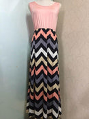 Women Beach Boho Maxi Dress - High Quality Striped Print Long Dress-Pink-S-JadeMoghul Inc.