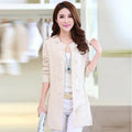 Women Belted Coat Cardigan-Beige-One Size-JadeMoghul Inc.