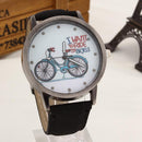Women Bicycle Design And Denim Strap Quartz Watch-Black-JadeMoghul Inc.
