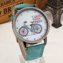 Women Bicycle Design And Denim Strap Quartz Watch-Green-JadeMoghul Inc.