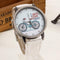 Women Bicycle Design And Denim Strap Quartz Watch-White-JadeMoghul Inc.