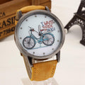 Women Bicycle Design And Denim Strap Quartz Watch-Yellow-JadeMoghul Inc.