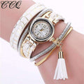 Women Bracelet Watch - Multilayer Leather Bracelet Watch-white-JadeMoghul Inc.