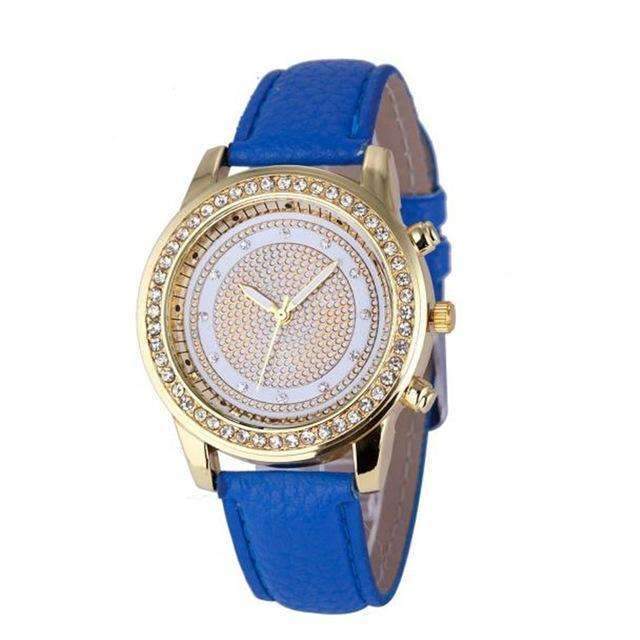 Women Bracelet Wristwatch - Crystal Watch - Steel Quartz-Deep Blue-JadeMoghul Inc.
