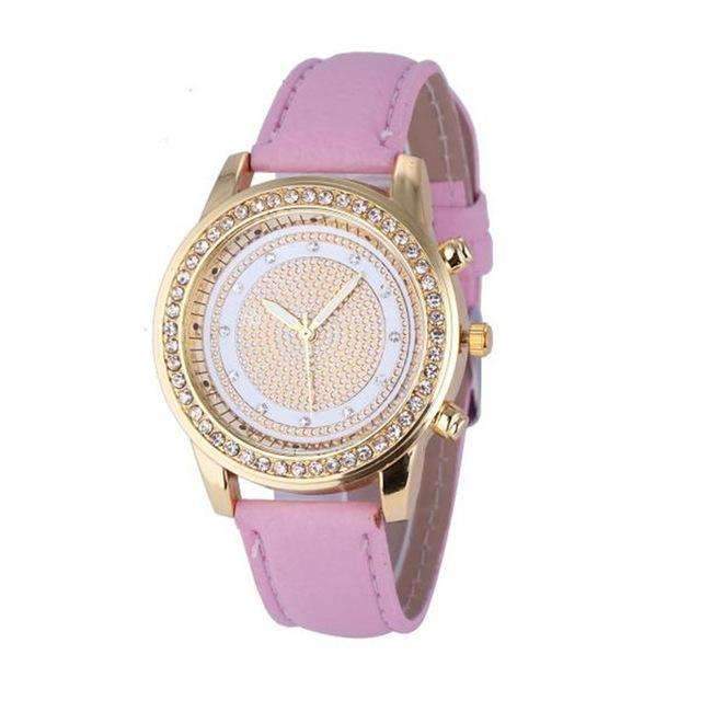 Women Bracelet Wristwatch - Crystal Watch - Steel Quartz-Pink-JadeMoghul Inc.