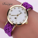 Women Braided Leather Strap Wrist Watch-Purple-JadeMoghul Inc.