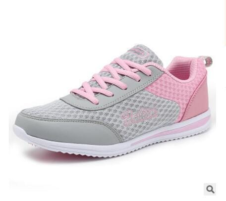 Women Breathable Mesh Sneakers In Candy Colors-Gray pink-4.5-JadeMoghul Inc.