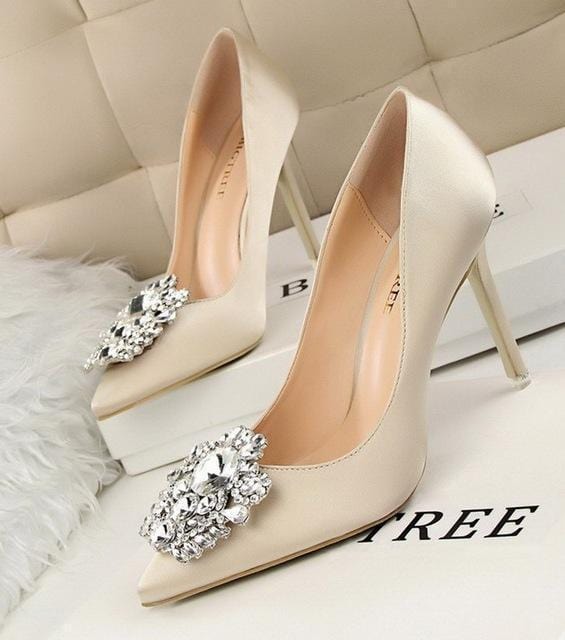 Women Bridal Wedding Shoes / Woman Stiletto-light gold-4.5-JadeMoghul Inc.
