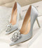 Women Bridal Wedding Shoes / Woman Stiletto-silver-4.5-JadeMoghul Inc.