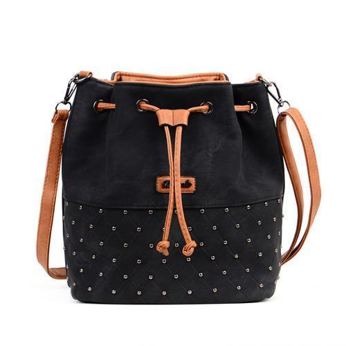 Women Bucket Style Drawstring Cross Body Bag-black-(20cm<Max Length<30cm)-JadeMoghul Inc.