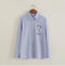 Women Button Down Cotton Shirt Top With Embroidery and Lace Detailing-blue stripe cat-XL-JadeMoghul Inc.