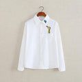 Women Button Down Cotton Shirt Top With Embroidery and Lace Detailing-white 004-S-JadeMoghul Inc.