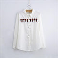 Women Button Down Cotton Shirt Top With Embroidery and Lace Detailing-white 009-XL-JadeMoghul Inc.