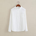 Women Button Down Cotton Shirt Top With Embroidery and Lace Detailing-White 02-S-JadeMoghul Inc.