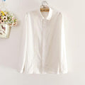 Women Button Down Cotton Shirt Top With Embroidery and Lace Detailing-white-S-JadeMoghul Inc.