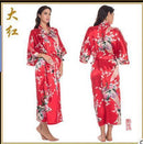 Women Calf Length silk Floral Print Robe-As the photo show 1-S-JadeMoghul Inc.