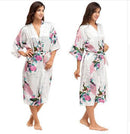 Women Calf Length silk Floral Print Robe-As the photo show 10-S-JadeMoghul Inc.