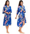 Women Calf Length silk Floral Print Robe-As the photo show 11-S-JadeMoghul Inc.