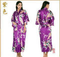 Women Calf Length silk Floral Print Robe-As the photo show 2-S-JadeMoghul Inc.