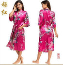 Women Calf Length silk Floral Print Robe-As the photo show 8-S-JadeMoghul Inc.