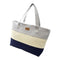 Women Carry All Cotton Canvas Striped Beach Bag-Gray-43cm x 29cm-JadeMoghul Inc.