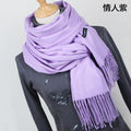 Women Cashmere / Pashmina long Wrap Around Scarf-YR001 Purple-JadeMoghul Inc.