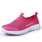 Women Casual Breathable Mesh walking Shoes In Solid Colors-Rosy Red-4.5-JadeMoghul Inc.