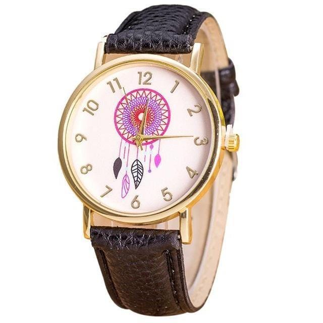 Women Casual Colorful Dream Catcher Dial Wrist Watch-Black-JadeMoghul Inc.