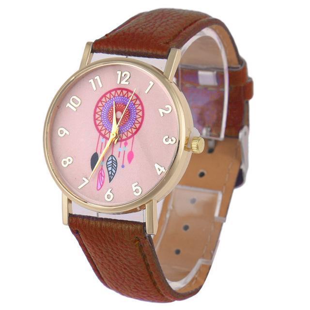 Women Casual Colorful Dream Catcher Dial Wrist Watch-Brown-JadeMoghul Inc.
