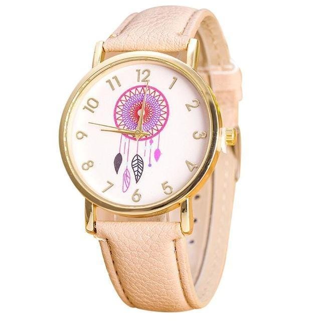 Women Casual Colorful Dream Catcher Dial Wrist Watch-Khaki-JadeMoghul Inc.