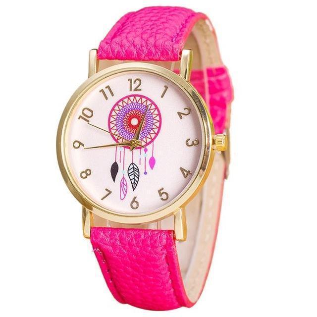 Women Casual Colorful Dream Catcher Dial Wrist Watch-Rose-JadeMoghul Inc.