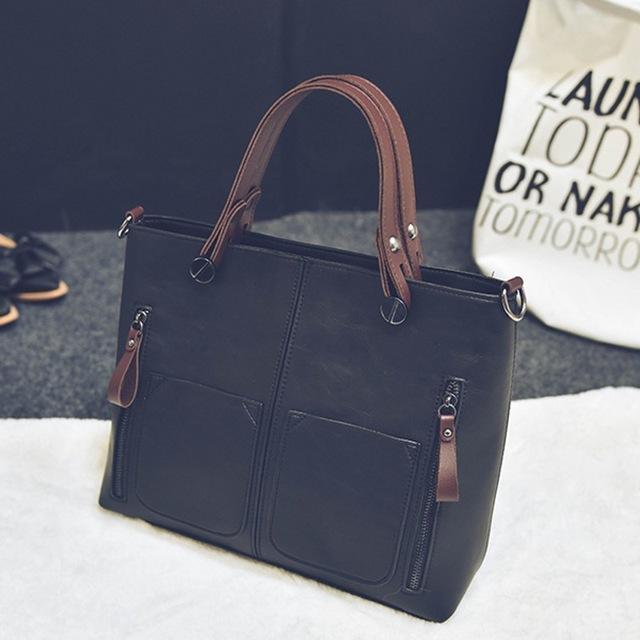 Women Casual Patent Leather Hand Bag-black-beautiful bag-JadeMoghul Inc.