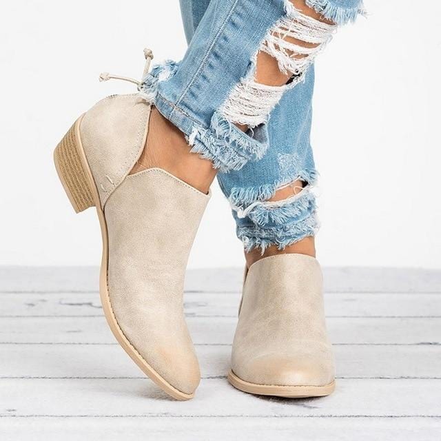 Women Casual Slip on Pointed Toe Boots-beige-35-JadeMoghul Inc.