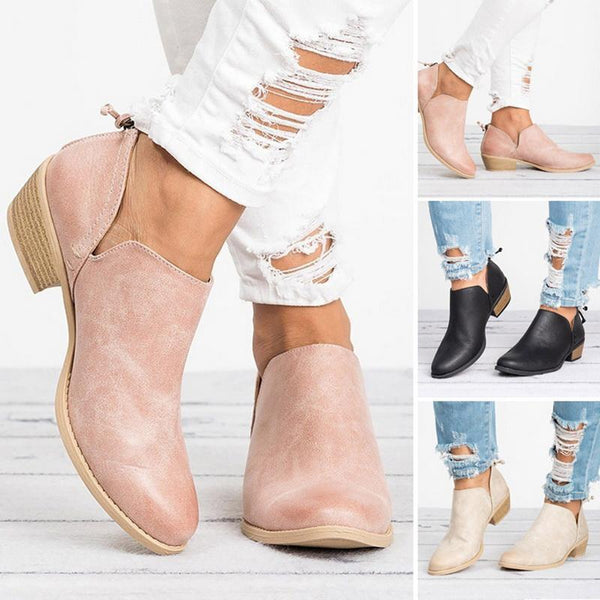 Women Casual Slip on Pointed Toe Boots-black-35-JadeMoghul Inc.