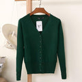 Women Casual Solid Color V Neck Cardigan-blackish green-XL-JadeMoghul Inc.