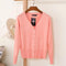 Women Casual Solid Color V Neck Cardigan-light orange-XL-JadeMoghul Inc.