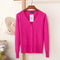 Women Casual Solid Color V Neck Cardigan-white-XL-JadeMoghul Inc.